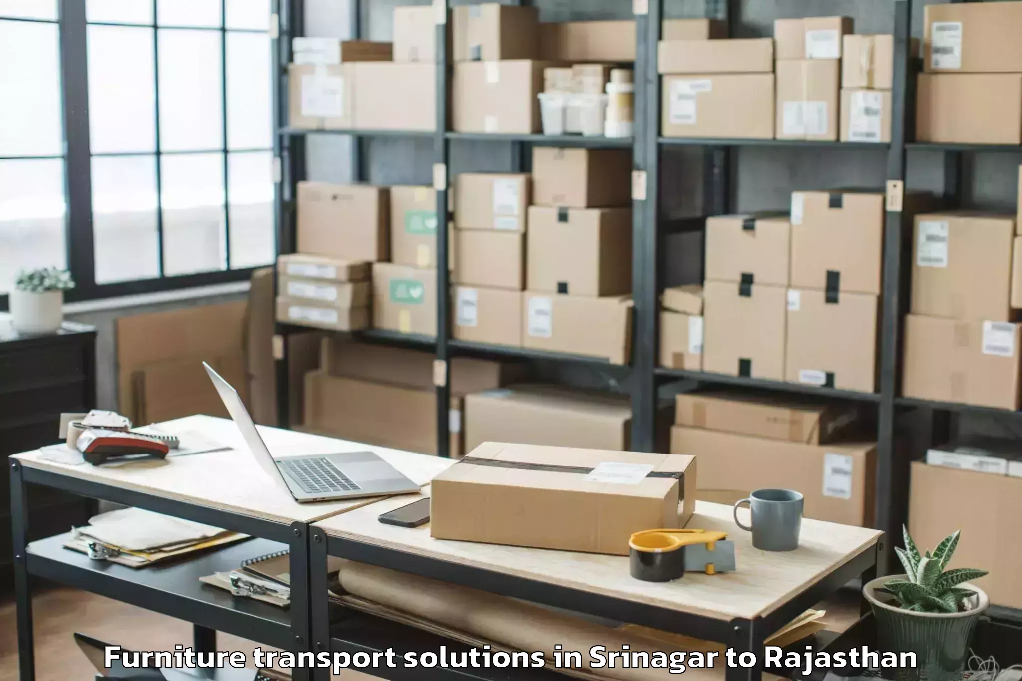 Srinagar to Dholpur Furniture Transport Solutions Booking